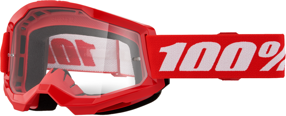 100% Strata 2 Goggle Red Clear Lens 50027-00018