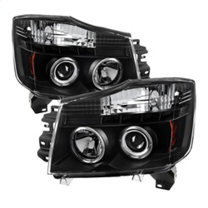 Spyder Nissan Titan 04-14/Armada 04-07 Projector Headlights LED Halo LED Blk PRO-YD-NTI04-HL-BK 5011572