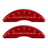 MGP 4 Caliper Covers Engraved Front 2015/Mustang Engraved Rear 2015/50 Red finish silver ch 10200SM52RD