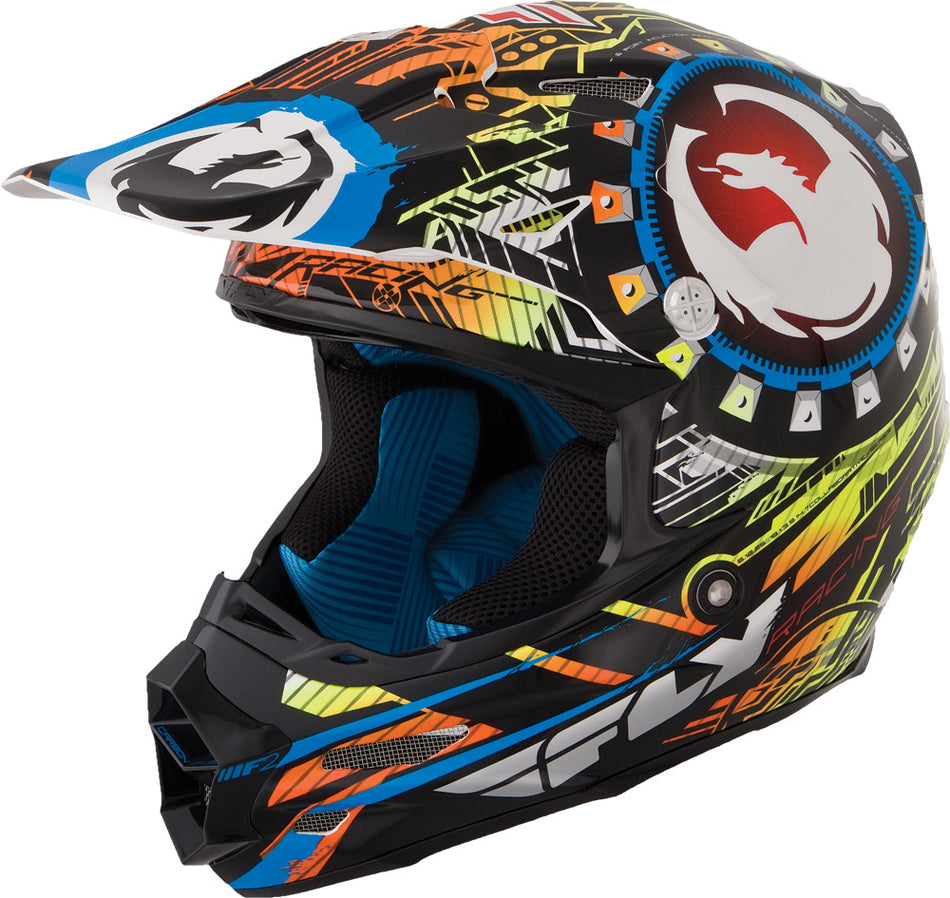 FLY RACING F2 Carbon Dragon Helmet Pearl White/Muli 2x 73-40412X