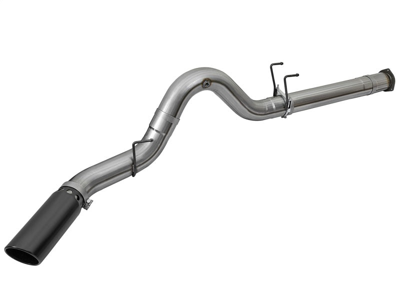 aFe Large Bore-HD 5in DPF Back 409 SS Exhaust System w/Black Tip 2017 Ford Diesel Trucks V8 6.7L(td) 49-43090-B