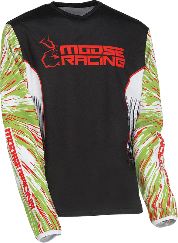 MOOSE RACING Youth Agroid Jersey - Green/Red/Black - Large 2912-2269