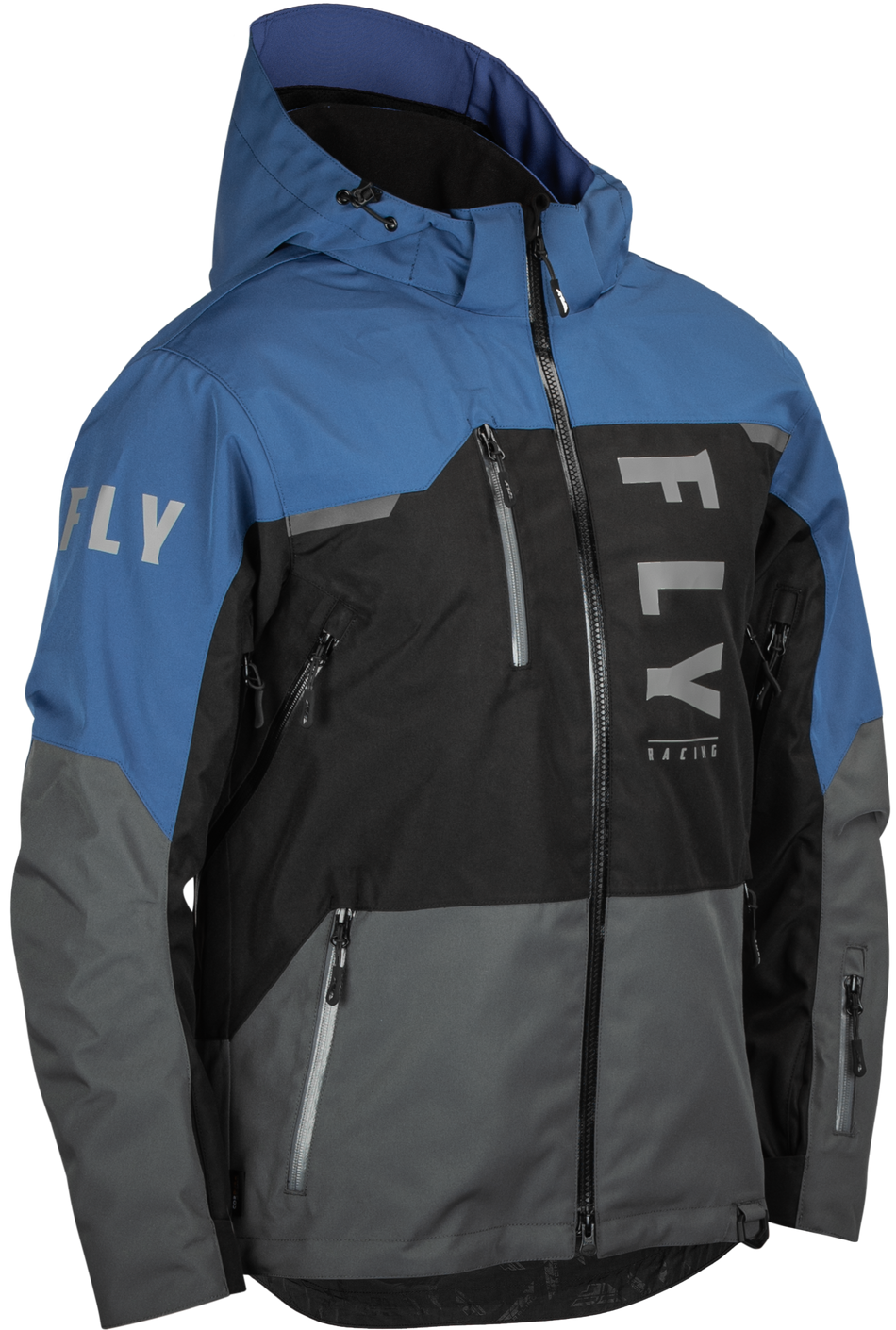 FLY RACING Carbon Jacket Black/Grey/Blue Lg 470-5202L