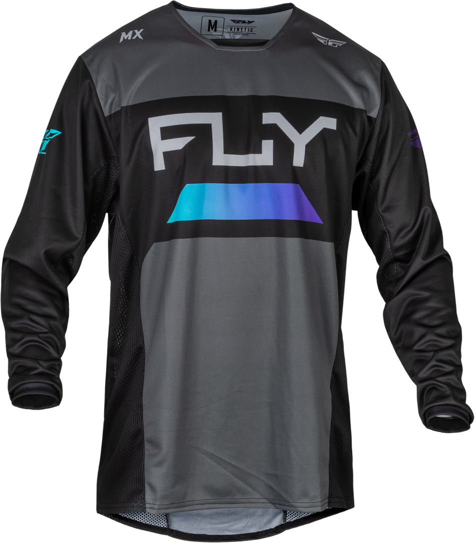 FLY RACING Kinetic Reload Jersey Charcoal/Black/Blue Iridium Md 377-520M
