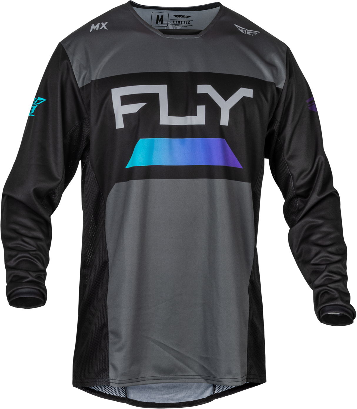 FLY RACING Kinetic Reload Jersey Charcoal/Black/Blue Iridium Lg 377-520L