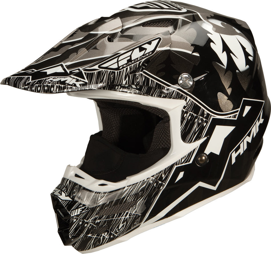 FLY RACING F2 Carbon Pro Hmk Wilderness Helmet Black/Charcoal 2x 73-49012X