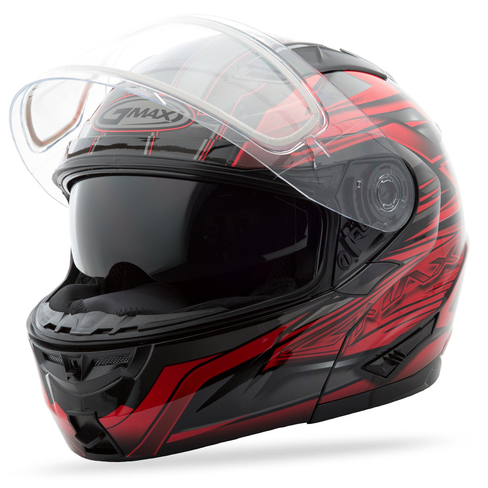 GMAX Gm-64s Modular Helmet Carbide Black/Red X G2641207 TC-1
