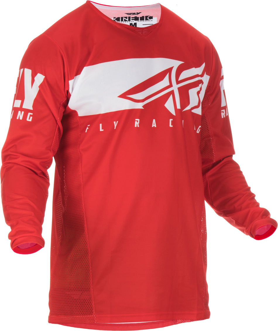 FLY RACING Kinetic Shield Jersey Red/White Ym 372-422YM