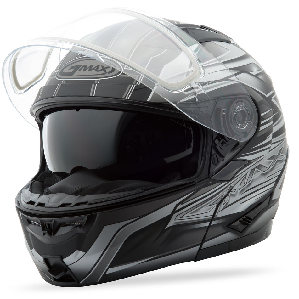 GMAX Gm-64s Modular Helmet Carbide Matte Black/Dark Silver M G2641555 TC-17
