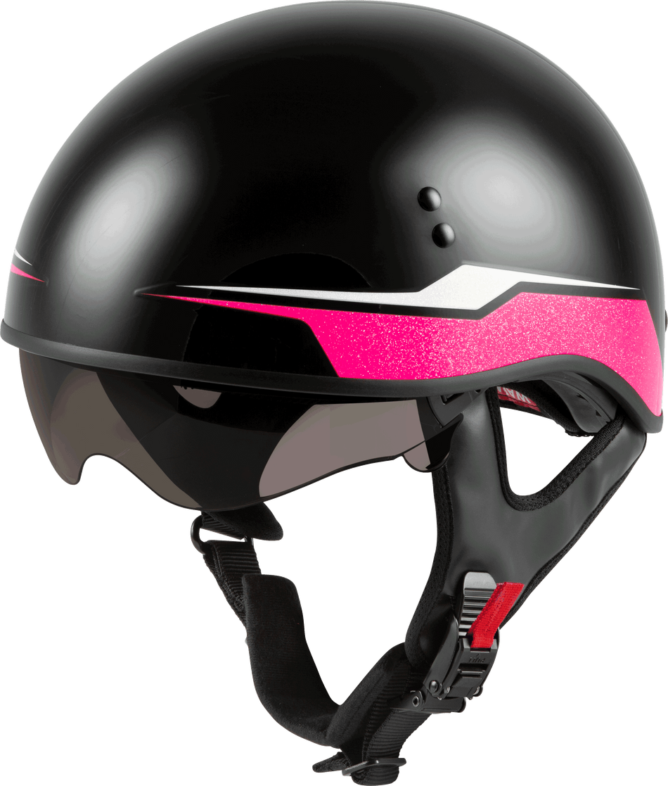GMAX Hh-65 Half Helmet Source Naked Black/Pink Md H1659175