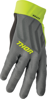 THOR Draft Gloves - Gray/Acid - Large 3330-6815