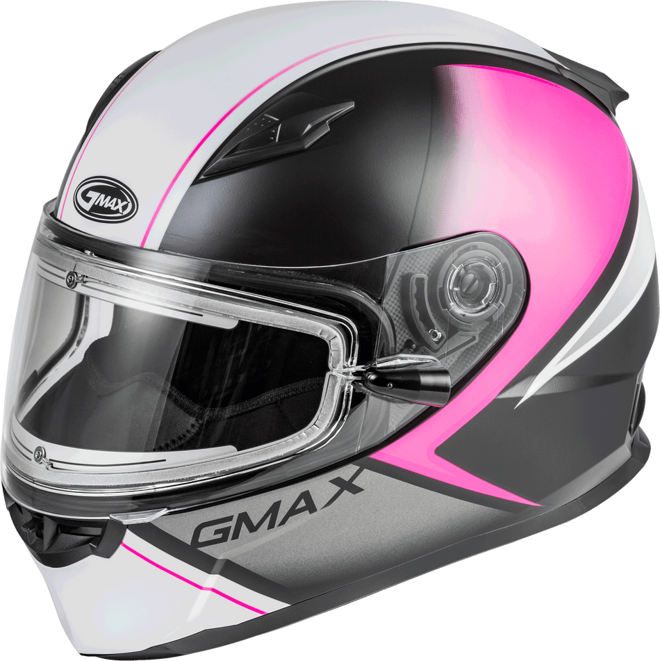 GMAX Ff-49s Hail Snow Helmet W/Elec Shield Matte Blk/Pink/White Xl G4491347