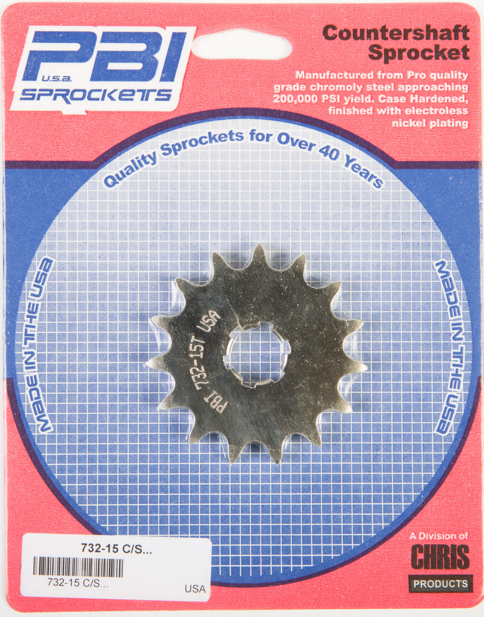 PBIFront Cs Sprocket Steel 15t-428 Kaw/Suz/Yam732-15