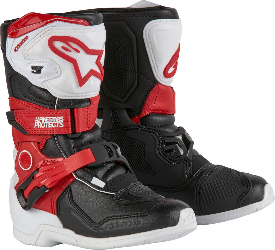 ALPINESTARS Tech 3s Kids Boots White/Blk/Bt Red Sz 1 2014524-2030-1