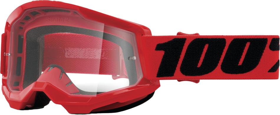 100% Strata 2 Goggle Red Clear Lens 50027-00004