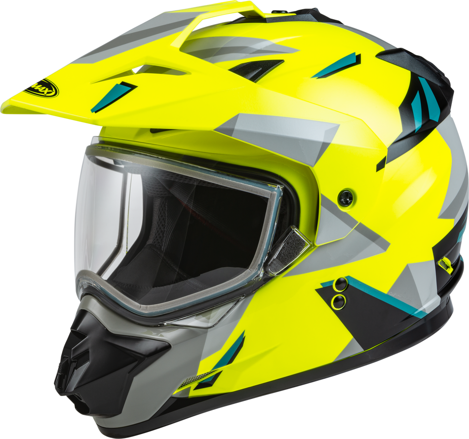 GMAX Gm-11s Ripcord Adventure Snow Helmet Hi-Vis/Grey/Blue 2x A2114688