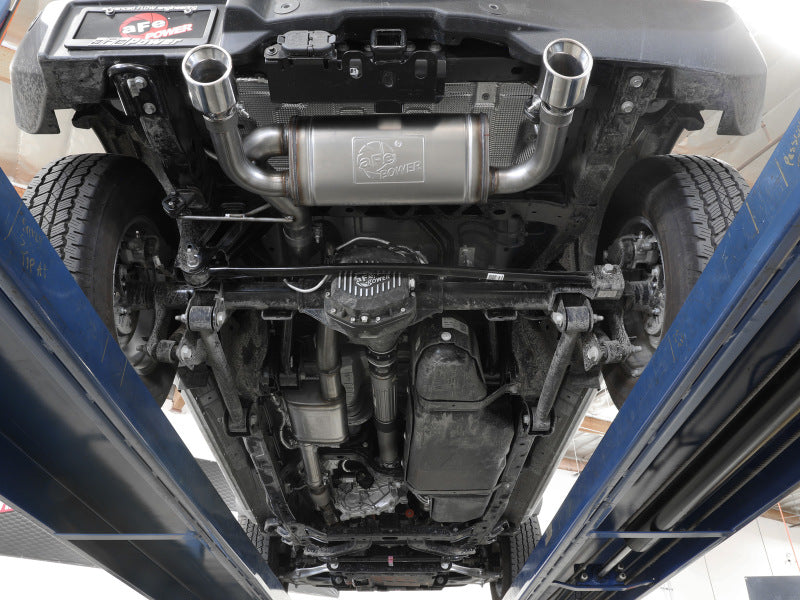 Escape aFe Vulcan de acero inoxidable 304 de 3 pulgadas con respaldo de gato 2021 Ford Bronco L4-2.3L (t)/V6-2.7L (tt) con puntas negras