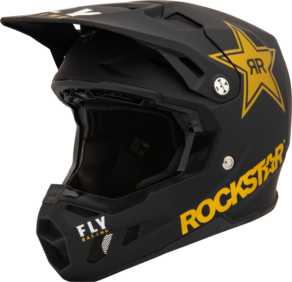 FLY RACING Formula Cc Rockstar Helmet Matte Black/Gold 2x 73-43282X