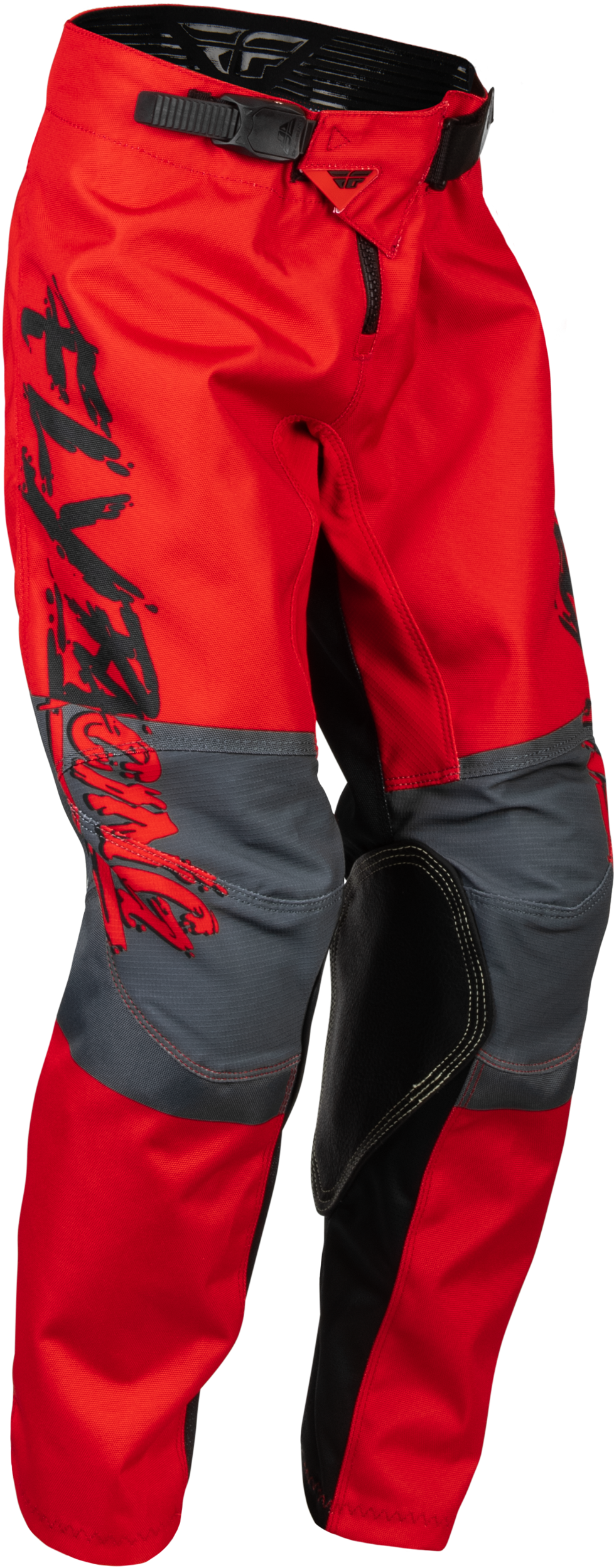 FLY RACING Youth Kinetic Khaos Pants Black/Red/Grey Sz 18 376-43018