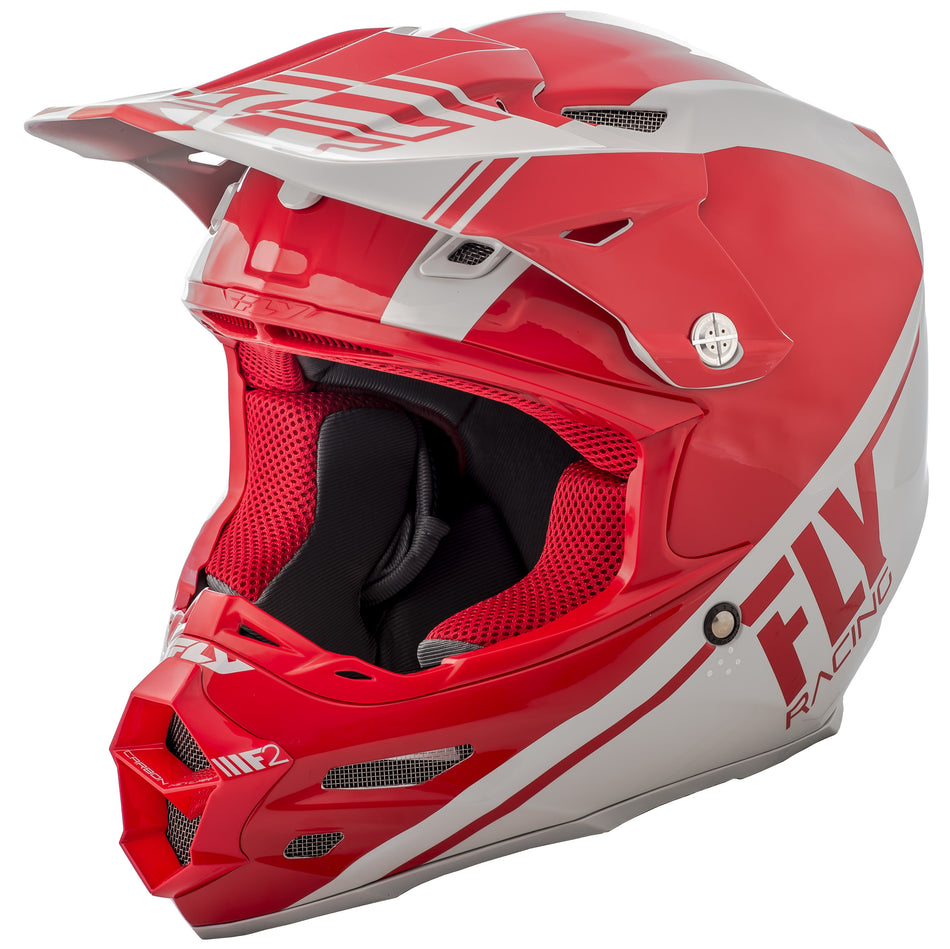FLY RACING F2 Carbon Rewire Helmet Red/Grey Lg 73-4162-4-L