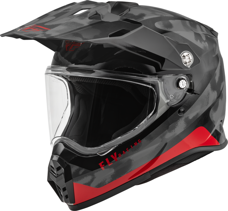 FLY RACING Trekker Pulse Helmet Black Camo/Red 2x 73-70252X