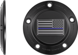 FIGURATI DESIGNS Timing Cover - 5 Hole - American - Blue Line - Black FD71-TC-5H-BLK