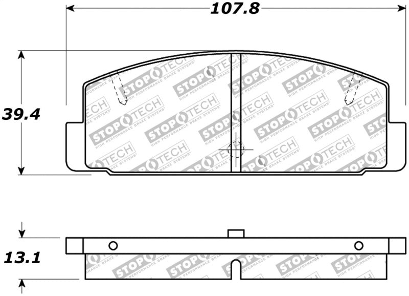 StopTech Street Touring 89-95 Mazda RX7 / 03-05 Mazda 6 Rear Brake Pads 308.0332