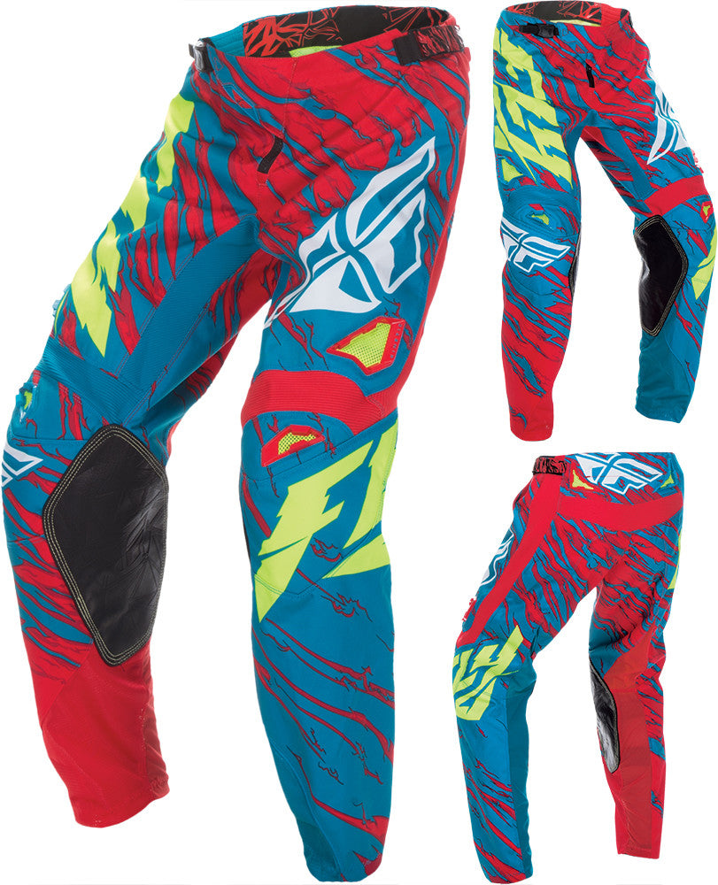 FLY RACING Kinetic Relapse Pant Teal/Red Sz 18 370-43918