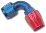 Russell Performance -10 AN Red/Blue 90 Degree Full Flow Hose End 610180