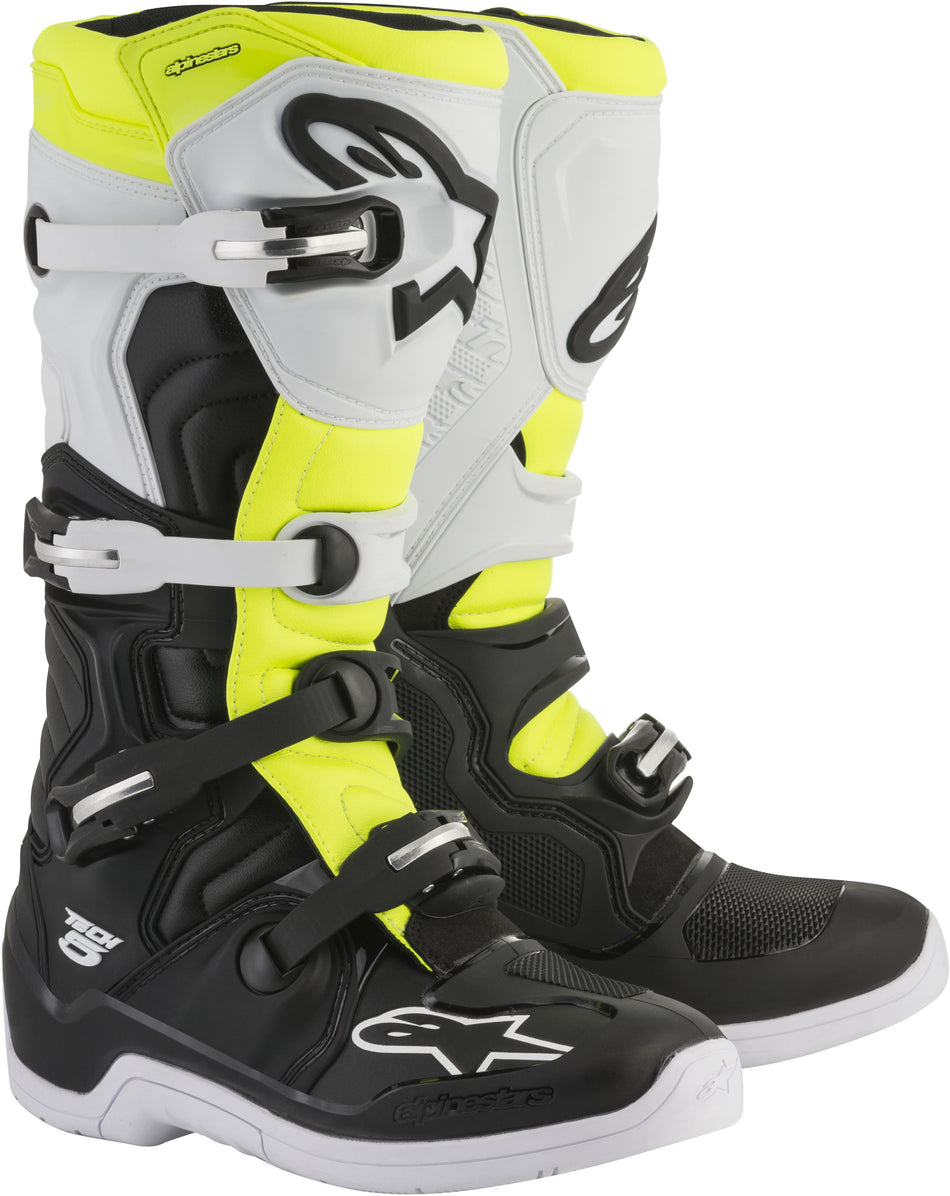 ALPINESTARS Tech 5 Boots Black/White/Yellow Sz 12 2015015-125-12