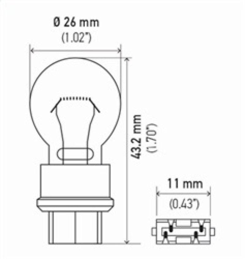 Hella Bulb 3157 12V 27/7W W2.5x16q S8 LA3157