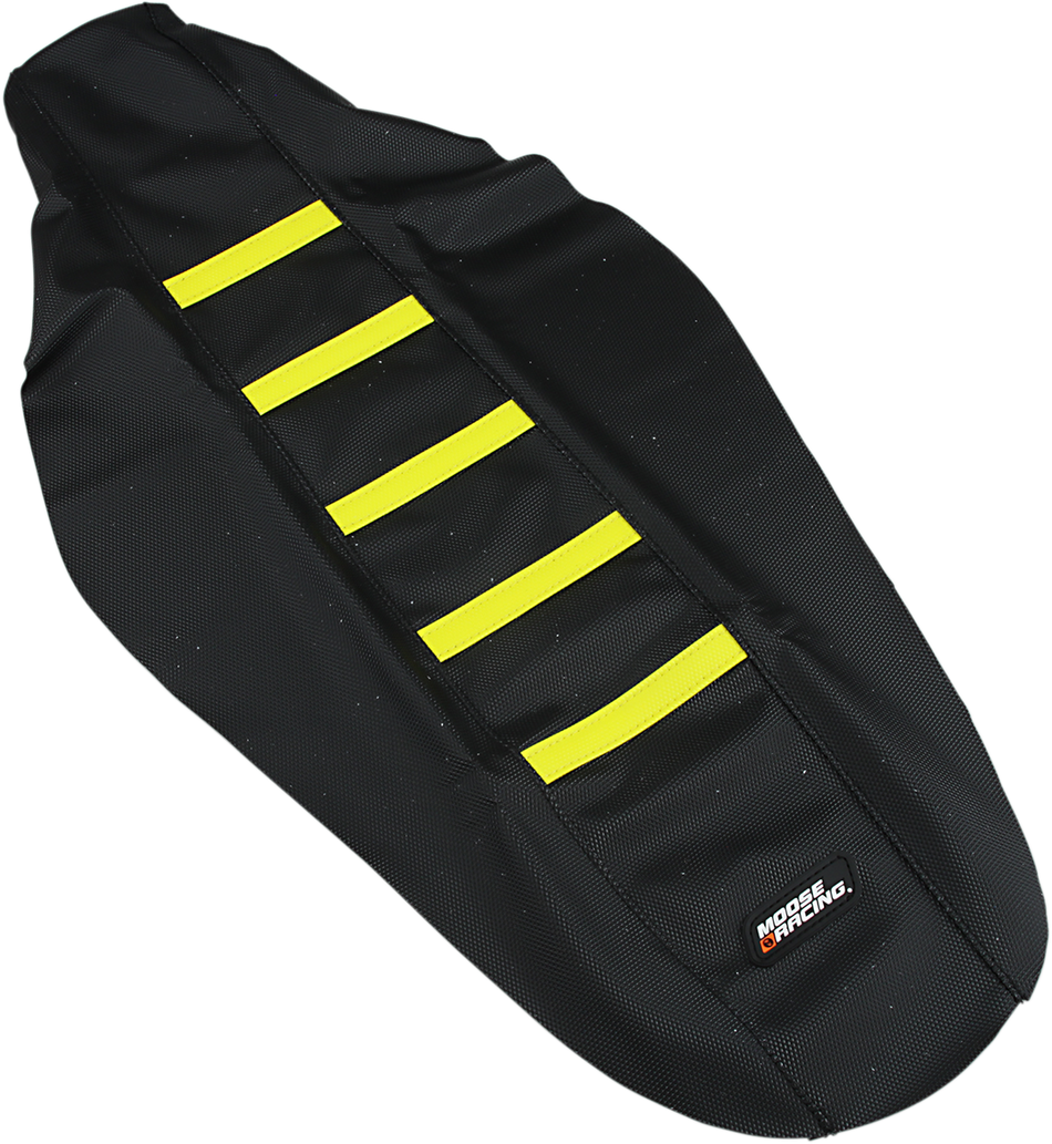 MOOSE RACING Ribbed Seat Cover - Black Cover/Yellow Ribs - Suzuki RMZ45018-335
