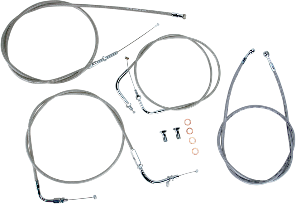 BARON Cable Line Kit - 15" - 17" - XVS650CU - Stainless Steel BA-8014KT-16