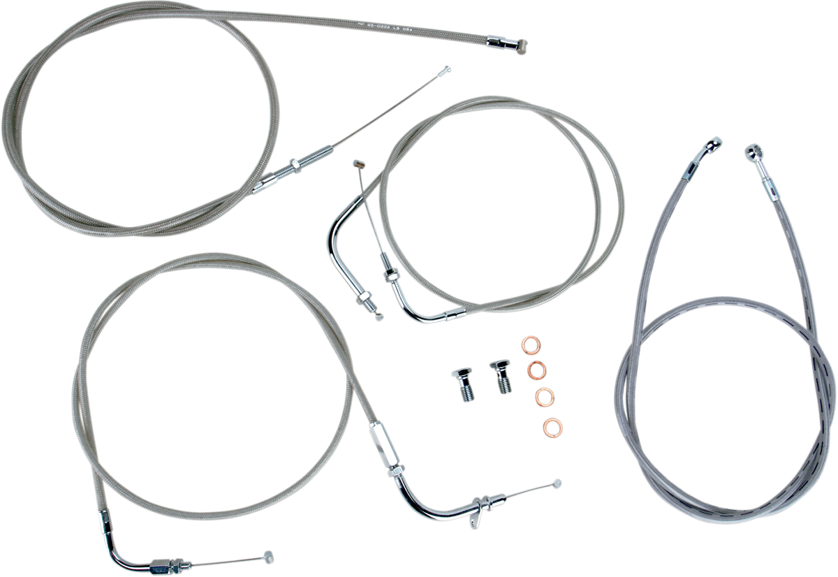 BARON Cable Line Kit - 15" - 17" - XVS650CU - Stainless Steel BA-8014KT-16