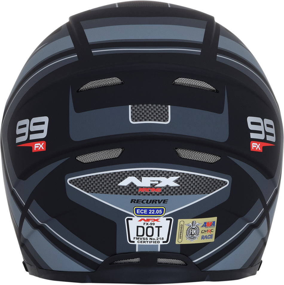 AFX FX-99 Helmet - Recurve - Matte Black/Gray - Medium 0101-11137