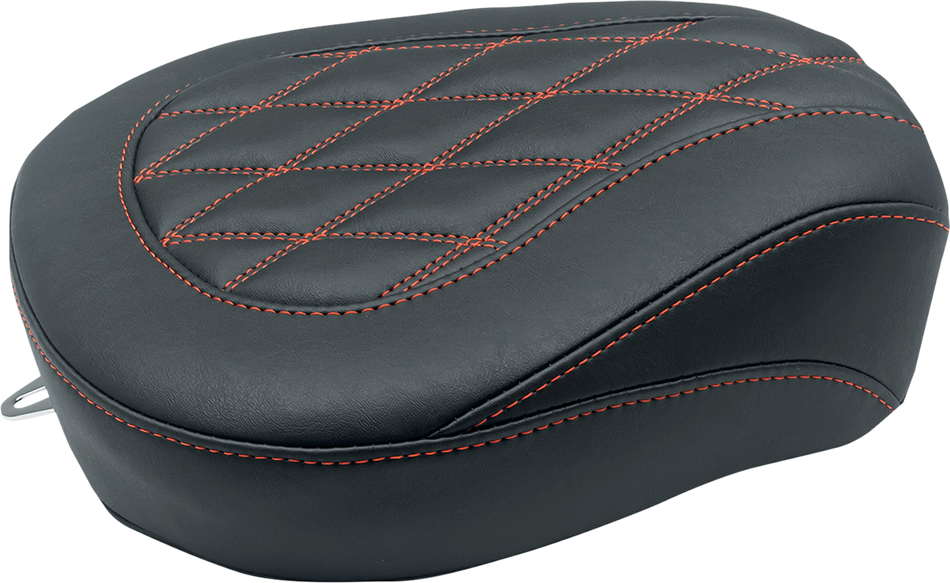 MUSTANG Wide Tripper Passenger Seat - Black w/ American Beauty Red Stitching 76648AB