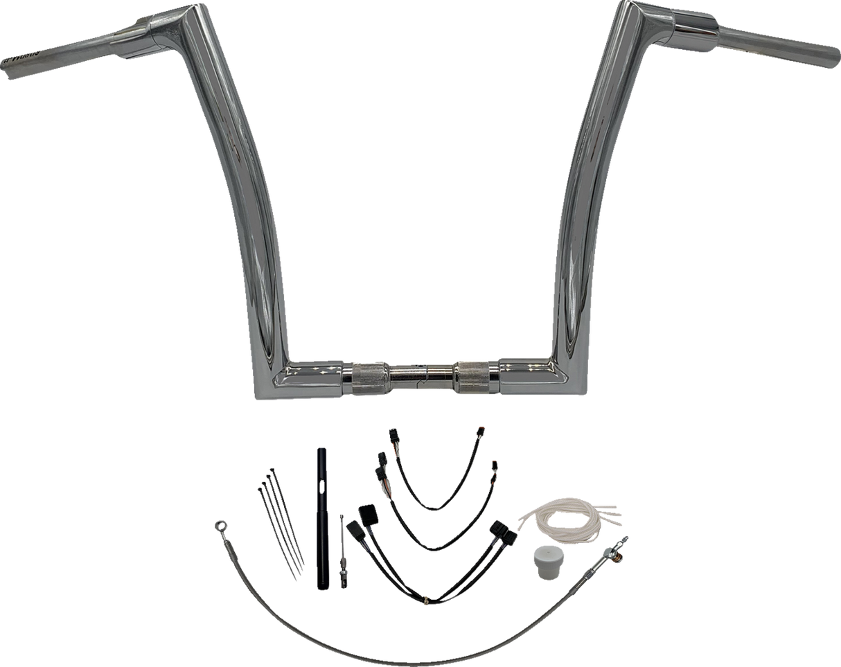 FAT BAGGERS INC. Handlebar Kit - Flat Top - 14" - Chrome 619614