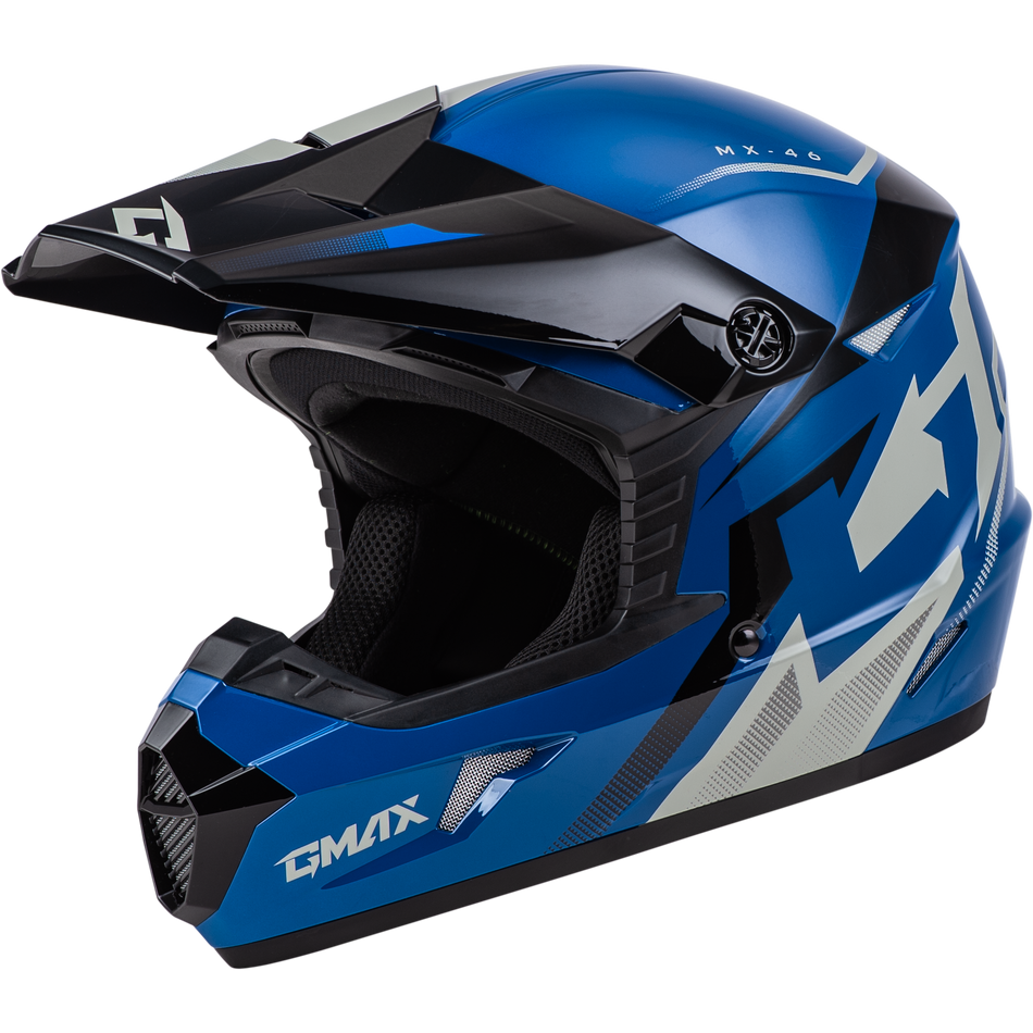 GMAX Mx-46 Compound Helmet Blue/Black/Grey Yl D3464432