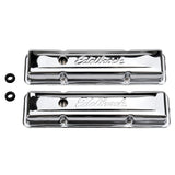 Edelbrock Valve Cover Signature Series Chevrolet 1959-1986 262-400 CI V8 Low Chrome 4449