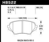 Hawk 06-11 Mazda Miata Mx-5 Front DTC-60 Race Brake Pads KHB522G.565