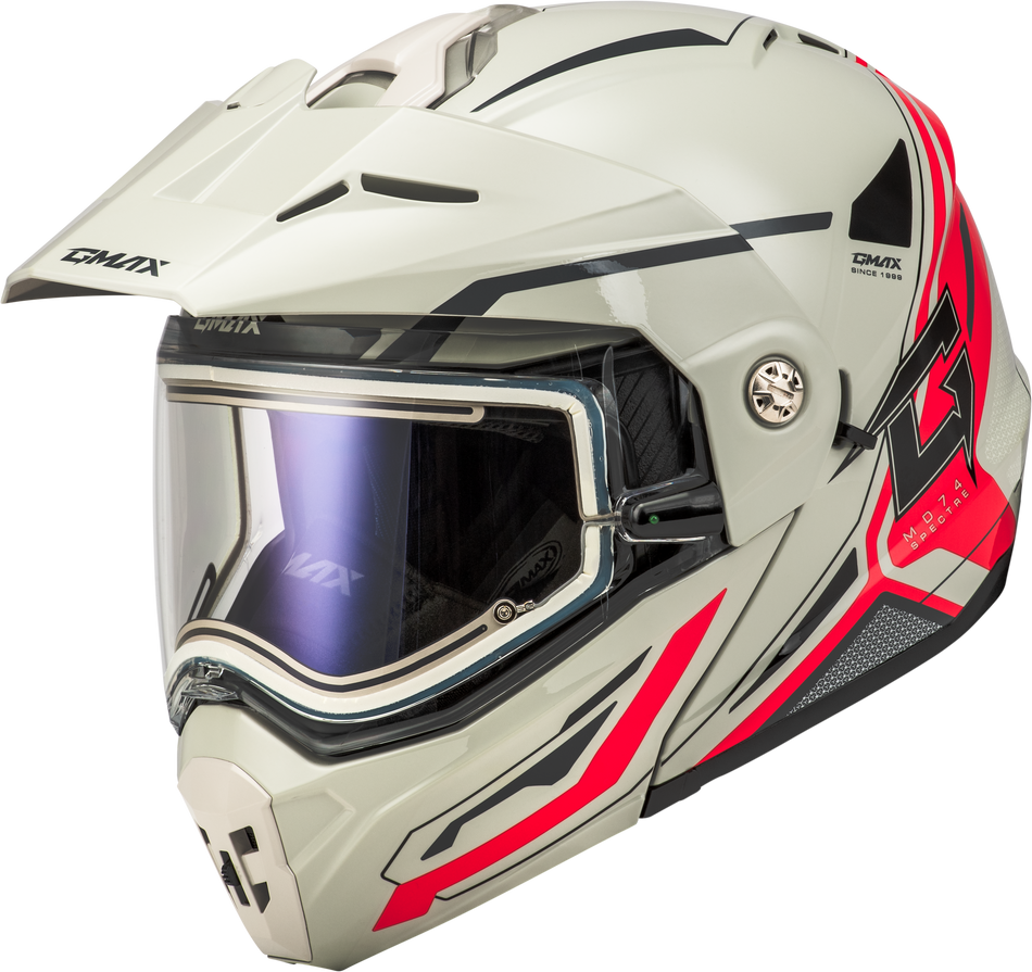 GMAX Md-74s Spectre Snow Helmet W/ Electric Shield White/Red Md M10742355