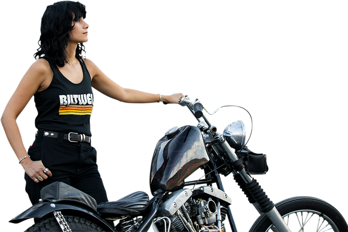 BILTWELL Camiseta sin mangas de surf para mujer - Negro - Grande 8142-045-004