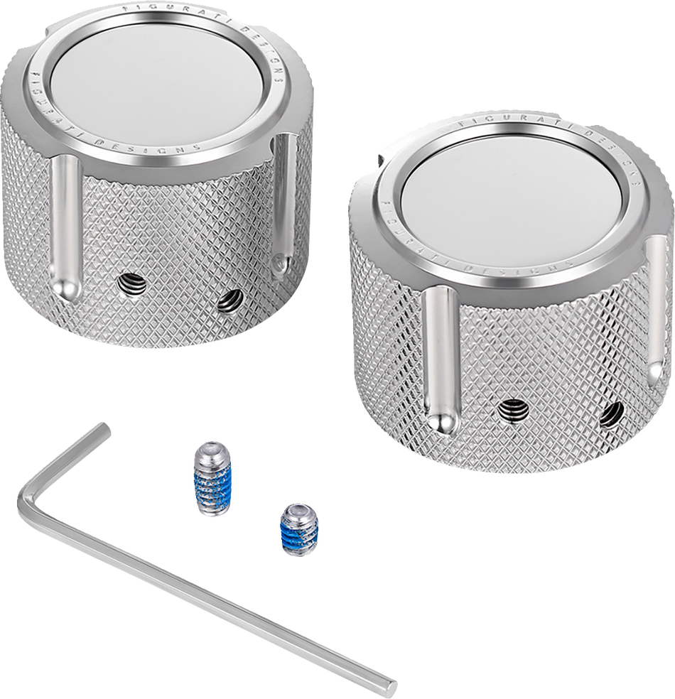 FIGURATI DESIGNS Front Axle Nut Cover - Stainless Steel - Smooth FD60-FAC-SS