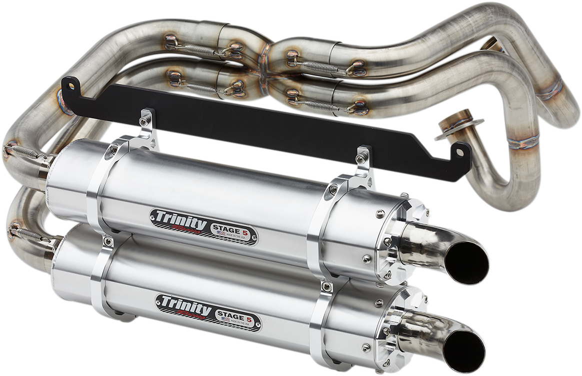 TRINITY RACING Dual Exhaust - Brushed 2019-2024 Honda Talon 2 and 4 seat TR-4170D