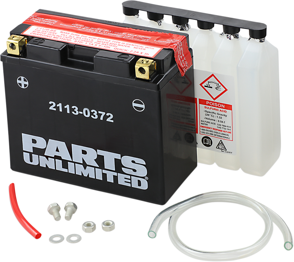 Parts Unlimited Agm Battery - Yt12b-Bs Ct12b-Bs