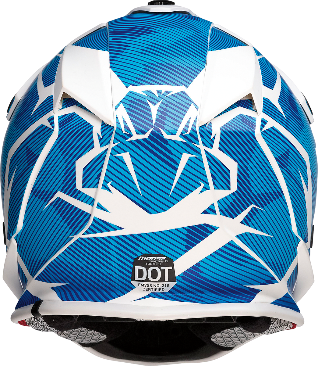 Casco MOOSE RACING FI juvenil - Agroid Camo - MIPS® - Azul/Blanco - Grande 0111-1534 