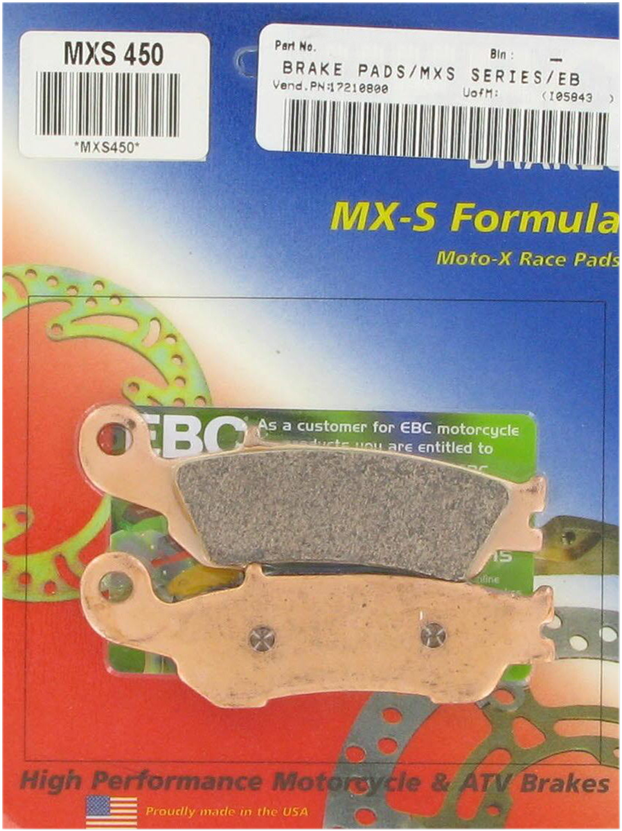 Pastillas de freno EBC MXS - MXS450 MXS450 