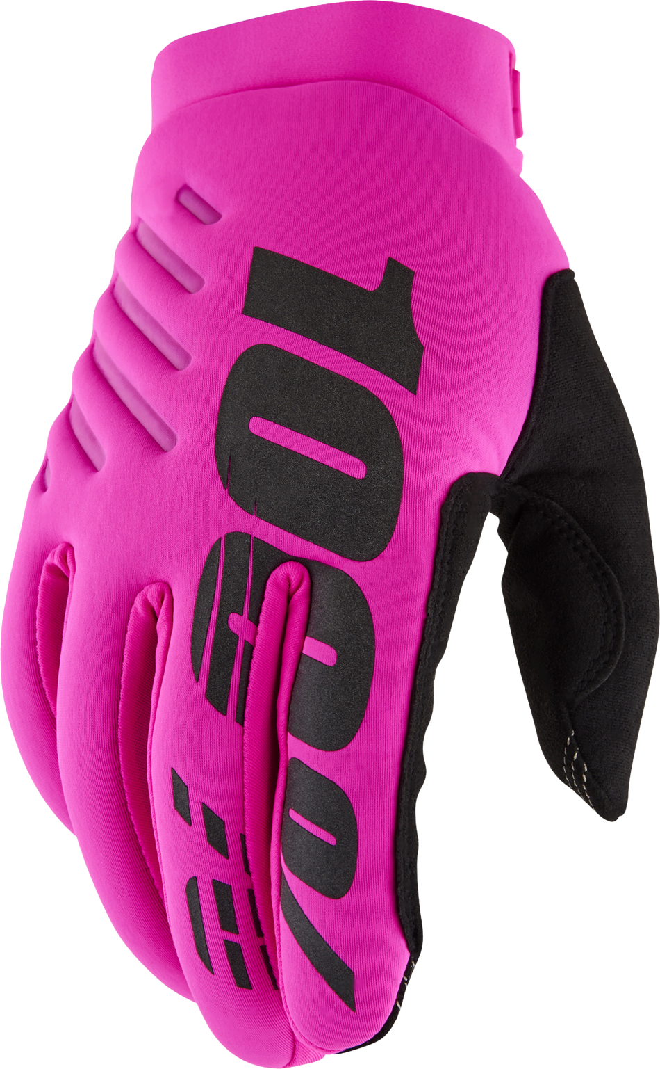 100% Brisker Women's Gloves Neon Pink/Black Lg 10005-00008