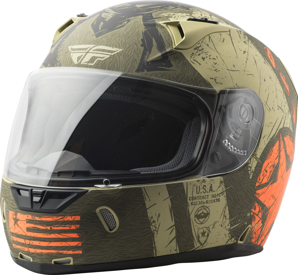 FLY RACING Revolt Liberator Helmet Matte Brown/Orange 2x 73-8373-6