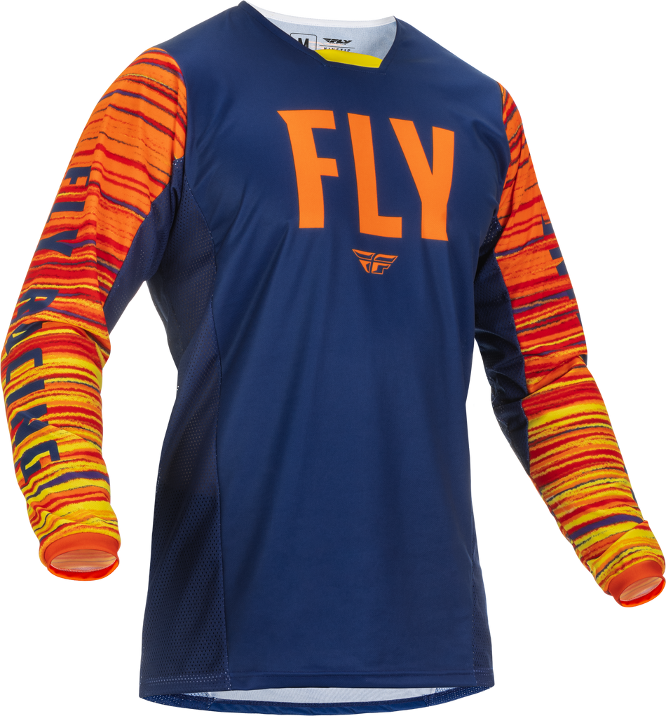 FLY RACING Kinetic Wave Jersey Navy/Orange Md 375-521M